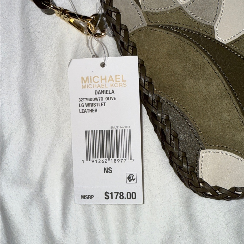 Michael Kors Floral Olive and Cream Wristlet - Picture 3 of 5